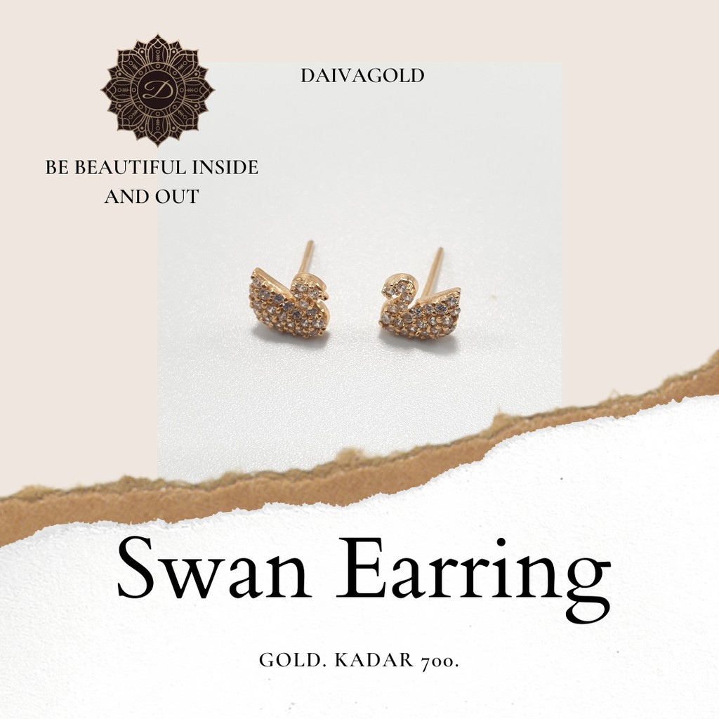 Anting Emas Asli Swan Kadar 700