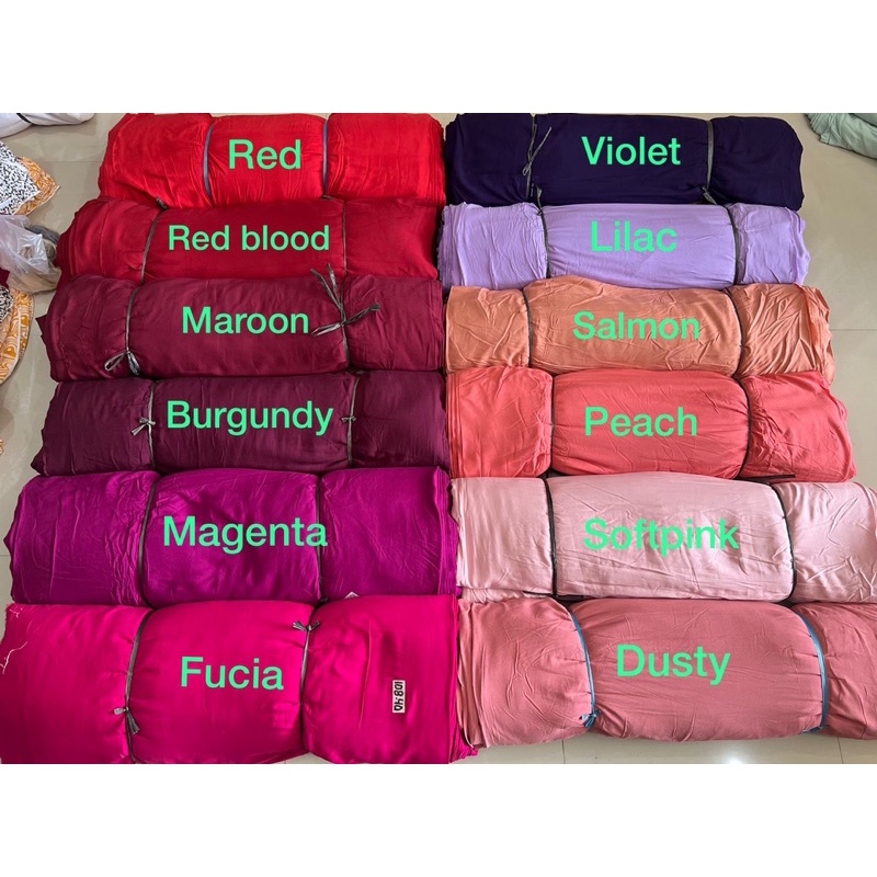 KAIN RAYON POLOS WARNA LENGKAP
