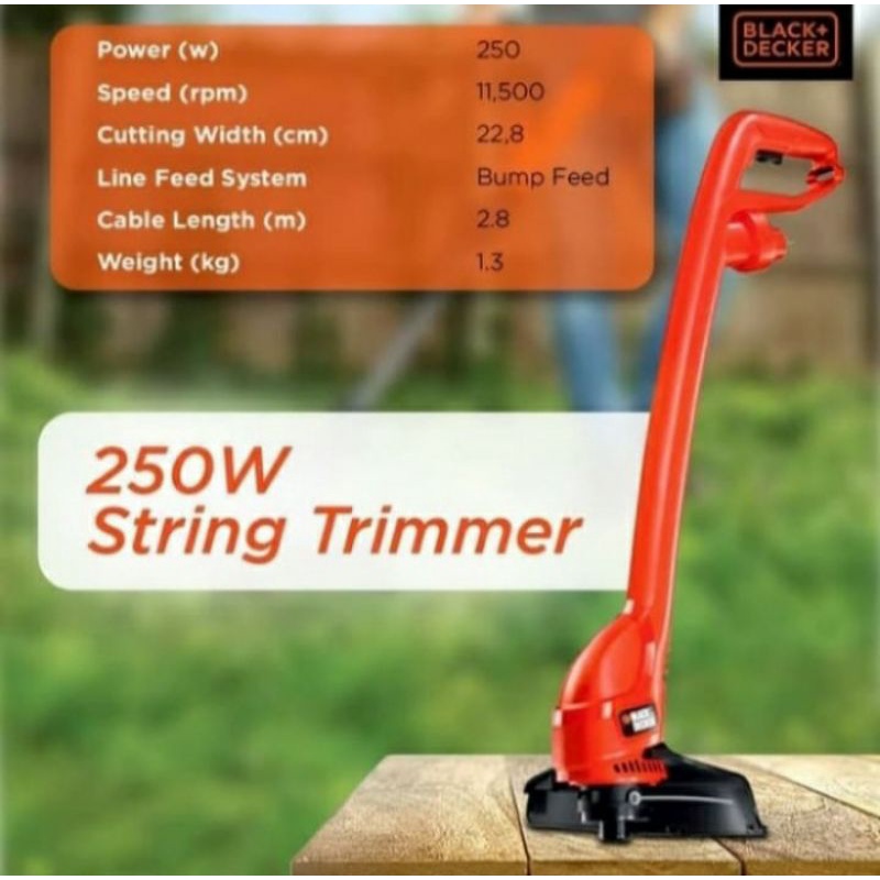 Mesin Potong Rumput Listrik 250 watt Black Decker BlackDecker GL260 GL 260 String Trimmer