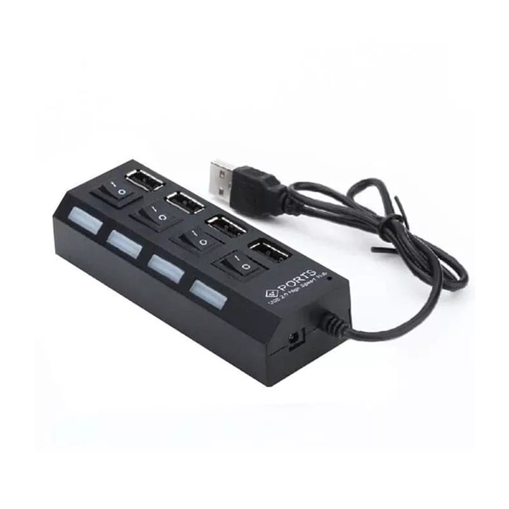 USB 2.0 HUB 4 Port Switch On/Off Lampu LED 4-Port USB-2.0