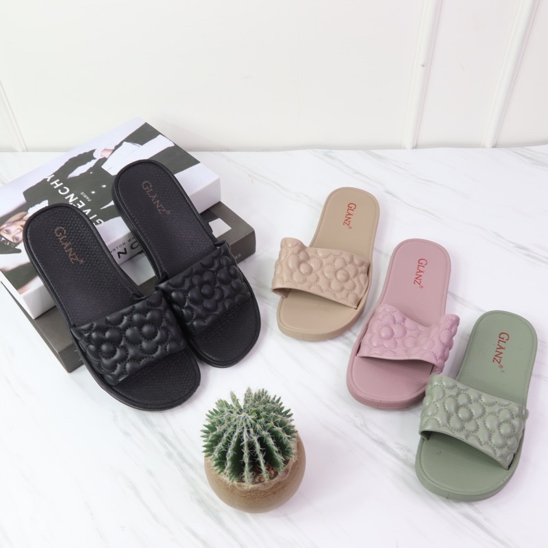 ( Glanz 1369-7 ) Sandal selop Jelly Bunga/ Sandal wanita karet