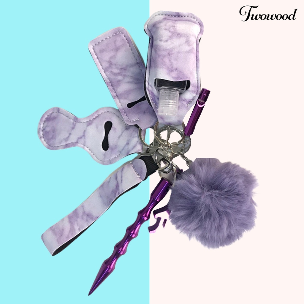 Twowood 10Pcs / Set Gantungan Kunci Pompom Portable Untuk Wanita