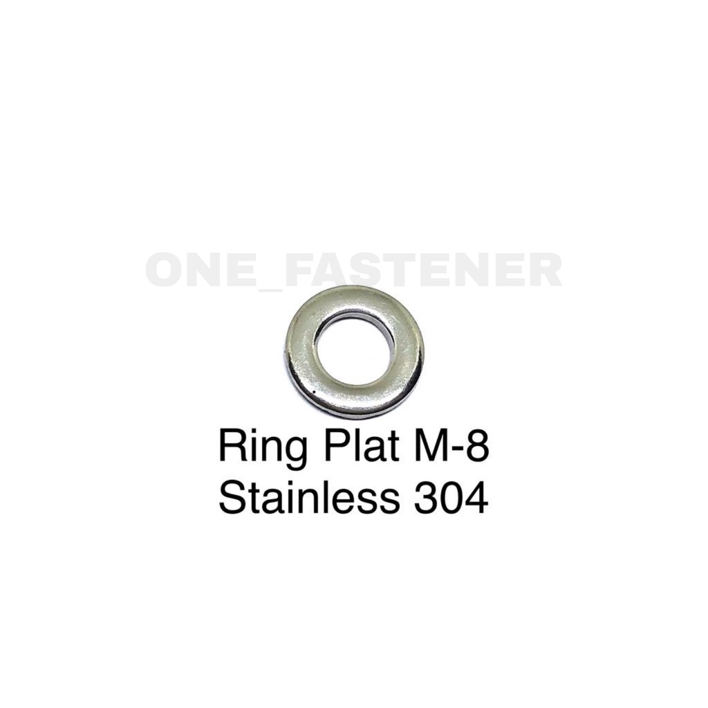 100 pcs Ring Plat M8 Stainless Steel 304 8mm 8mili Anti Karat food grade baut 12