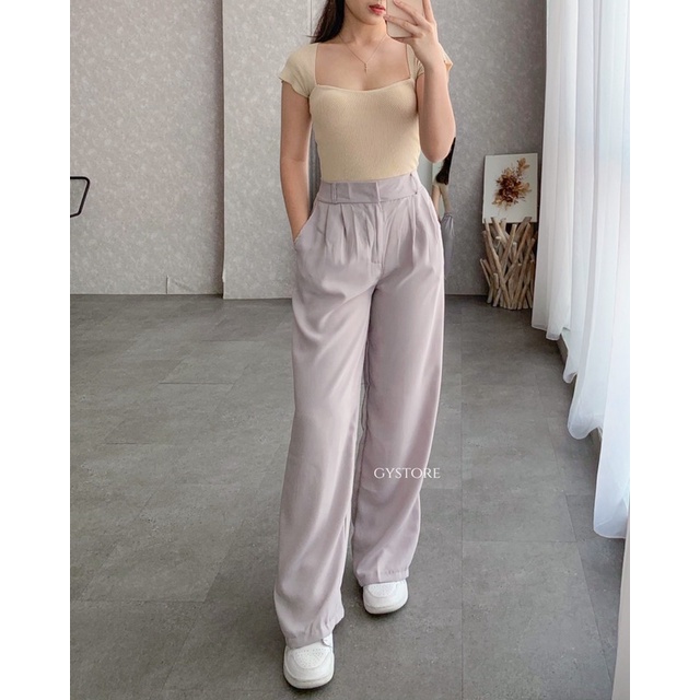 Gystore • Celana Kulot Casual Bian Long Pants | Korean Style Pants