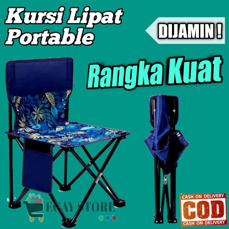 Kursi Lipat Portable Bangku Tempat Duduk Lipat Outdoor Perlengkapan Mancing Camping Kuat Cod