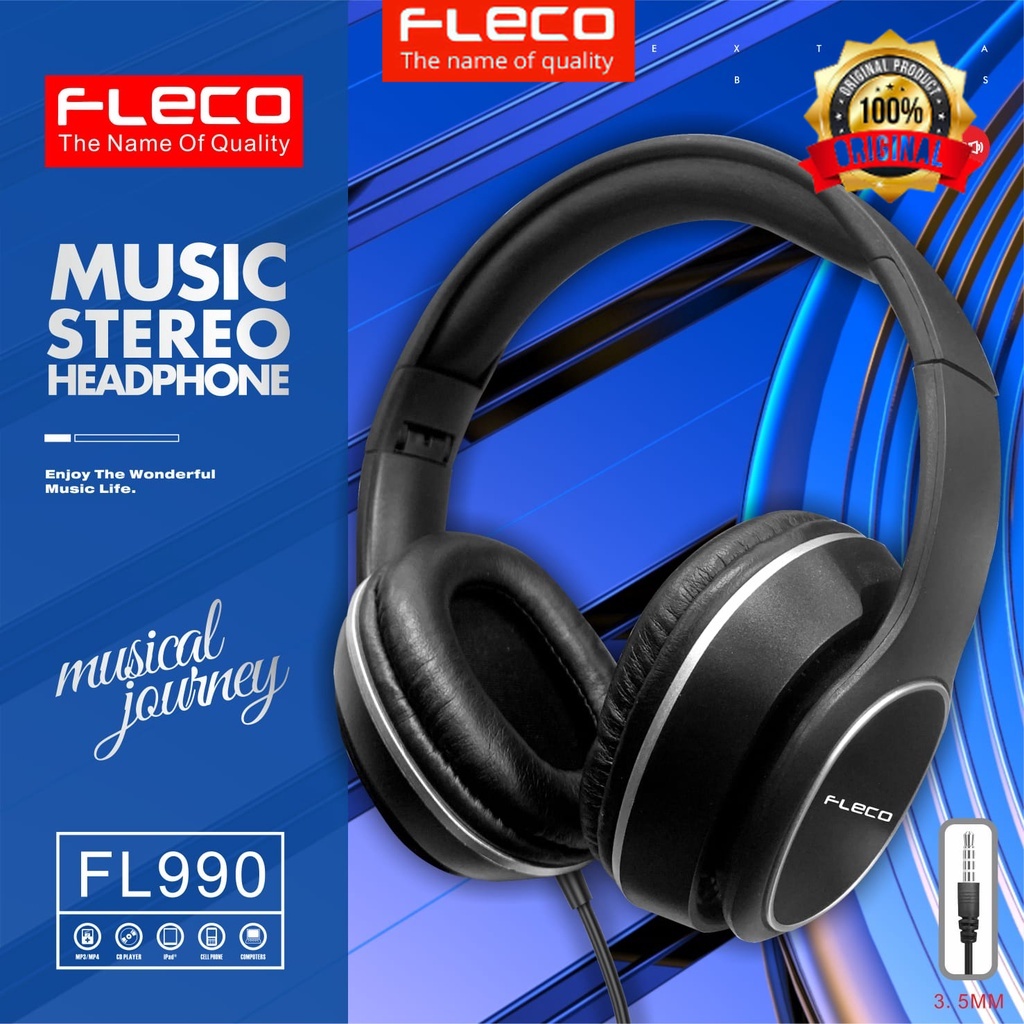 HANDSFREE BANDO FLECO FL-990 ORIGINAL Super Mega Bass  / Headset / Headphone [Earphone Universal Sam