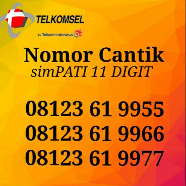 Nomor cantik simpati 11 digit//kartu perdana telkomsel//nomor simpati