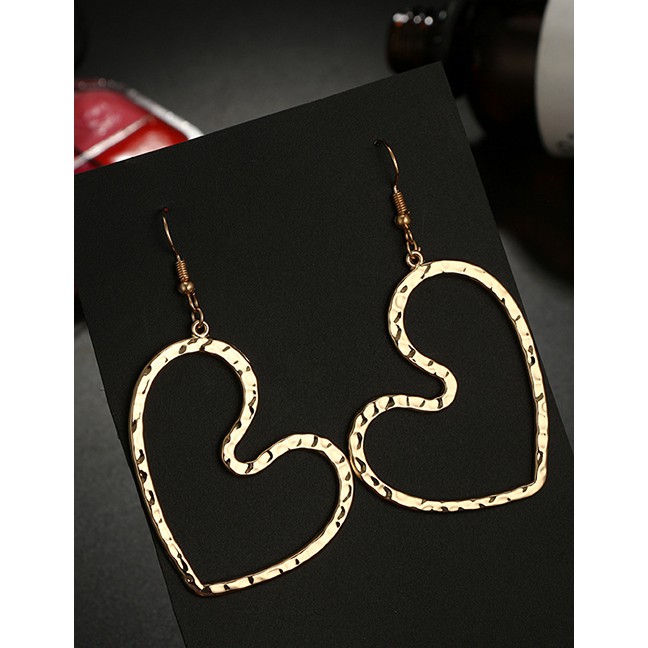 LRC Anting Gantung Fashion Gold Irregular Geometric Love Earrings F48172