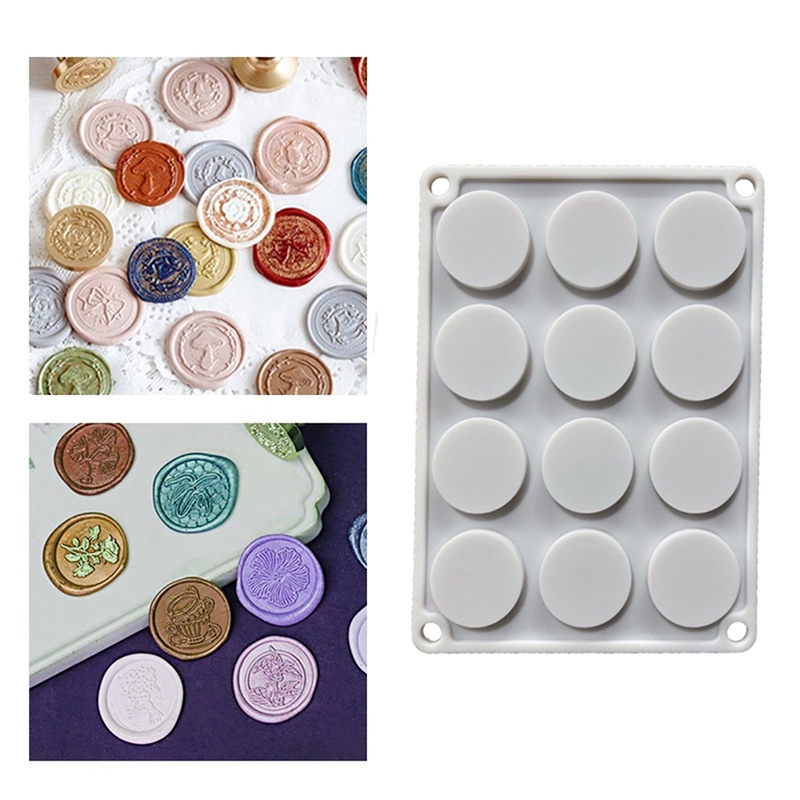 Sunshine 1PC Cetakan Stempel Wax Seal Bahan Silikon Dengan 12 Lubang Untuk Craft DIY