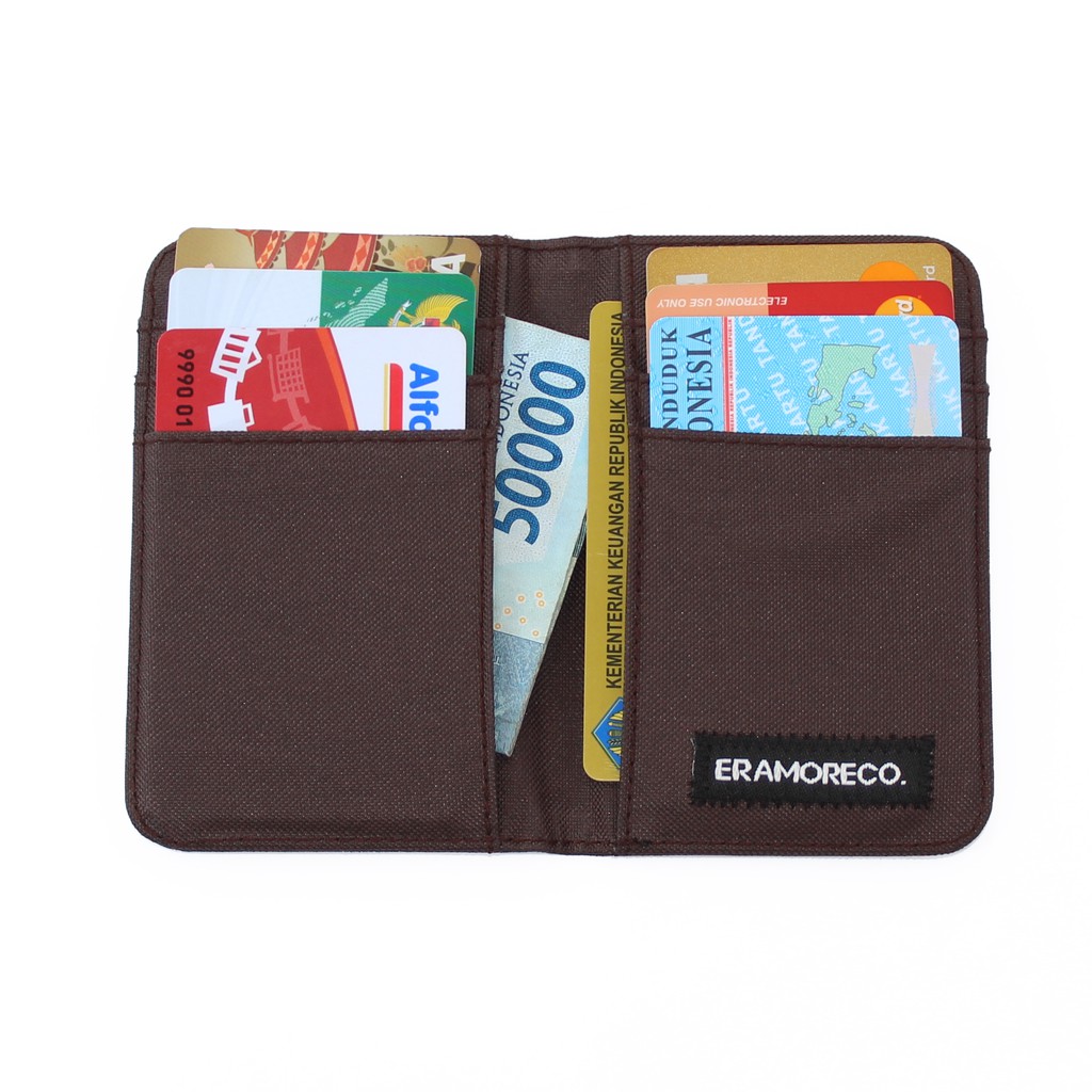 Dompet Kartu Pria Wanita card holder model slim slot vertical coklat EMDK50