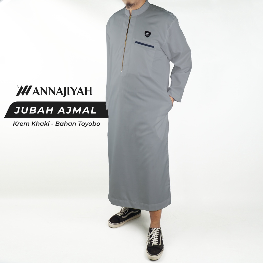 Jubah Gamis Pria Dewasa &amp; Remaja Ajmal List ANNAJIYAH Bahan Original Toyobo Premium