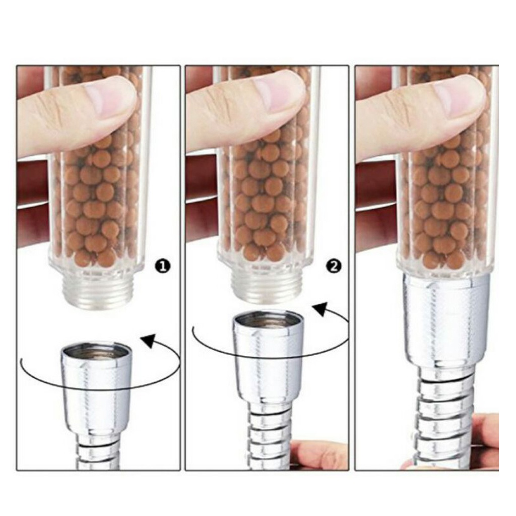 ❤GTB❤ Shower Head Mineral Ion Spa Kepala Water Filter 3 In 1 Bonus Selang R661
