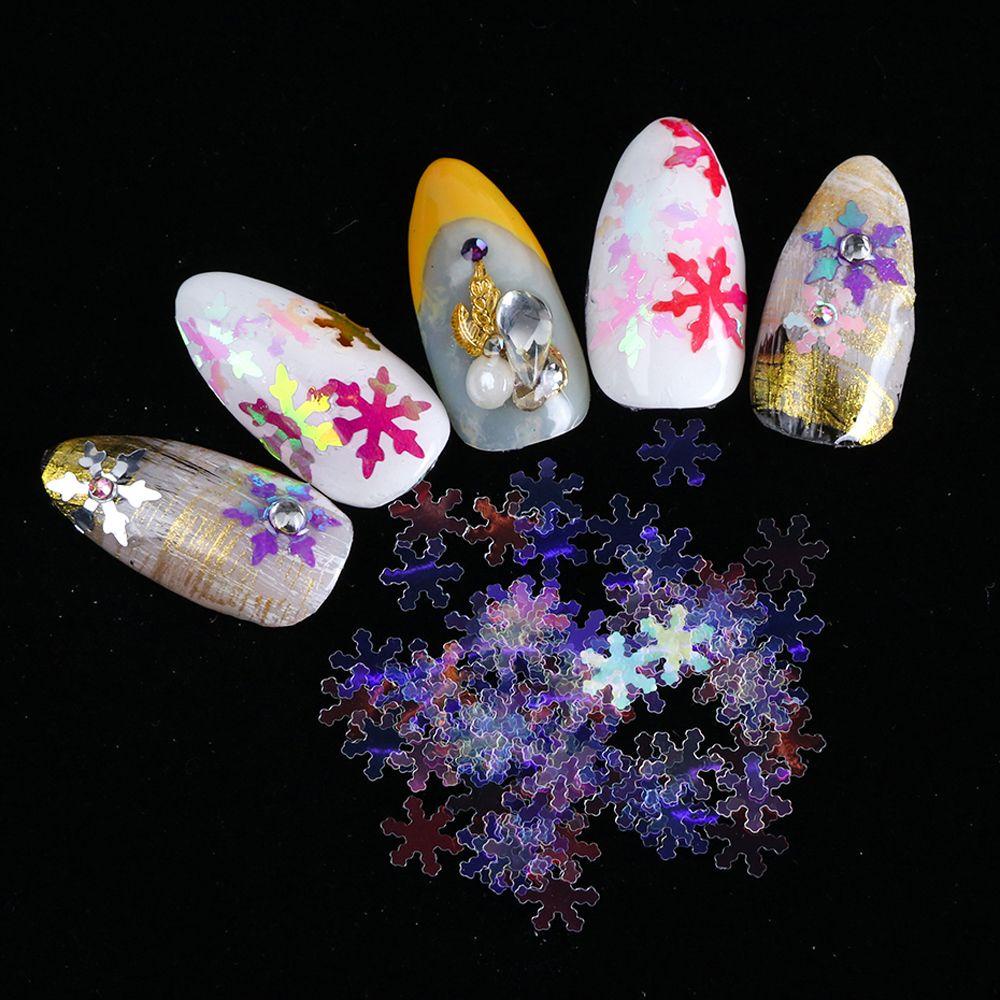 AUGUSTINA Agustina Nail Art Payet Wanita Holo Maple leaf Glitter Flake Winter Paillette 3D Dekorasi Nail Art