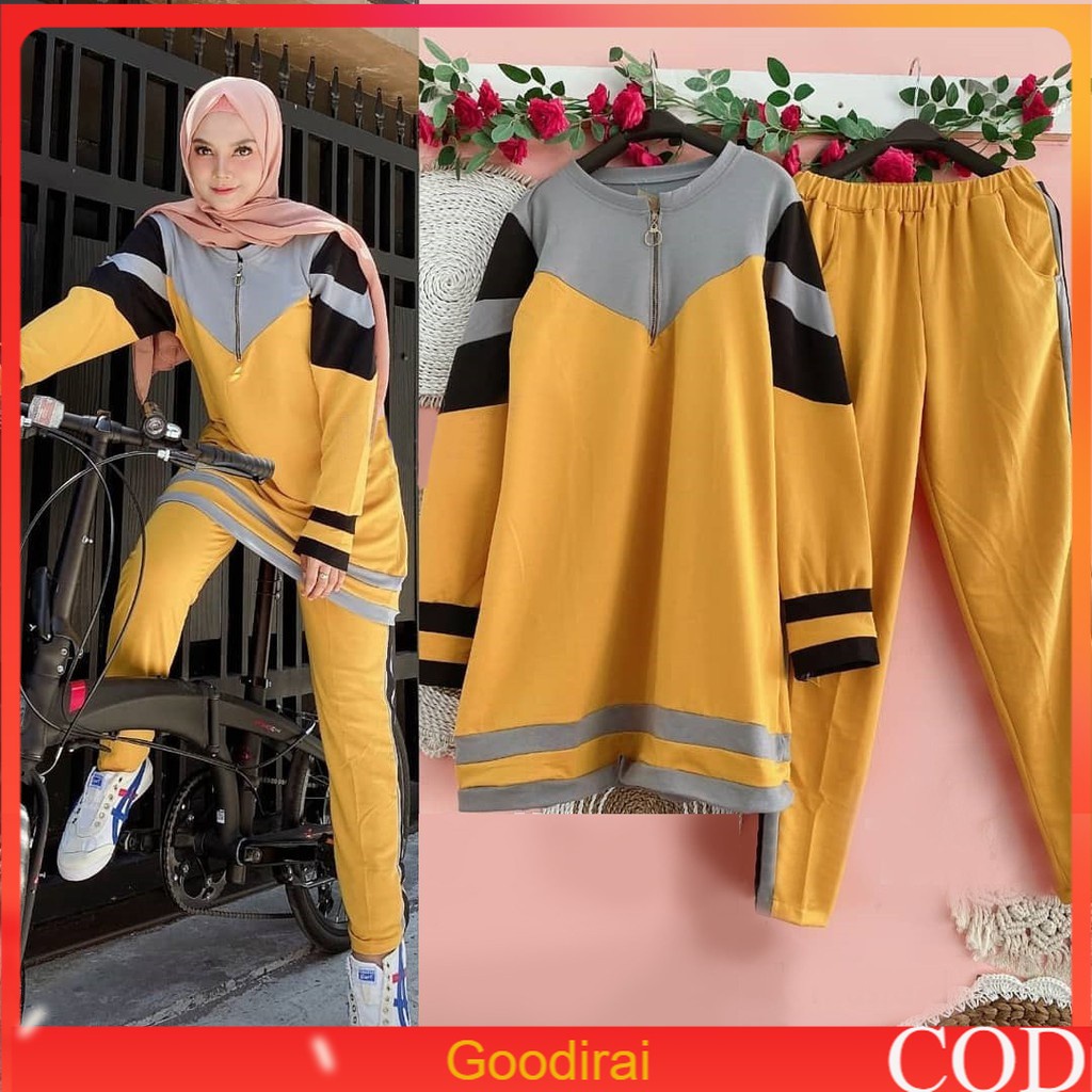 Baju senam muslimah olahraga sepeda lari jogging wanita