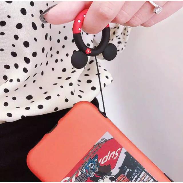 Strap Ring Gantungan Jari Serbaguna HP / CAMERA / KUNCI / FLASHDRIVE / MP3 Strap Ring Telinga Mickey