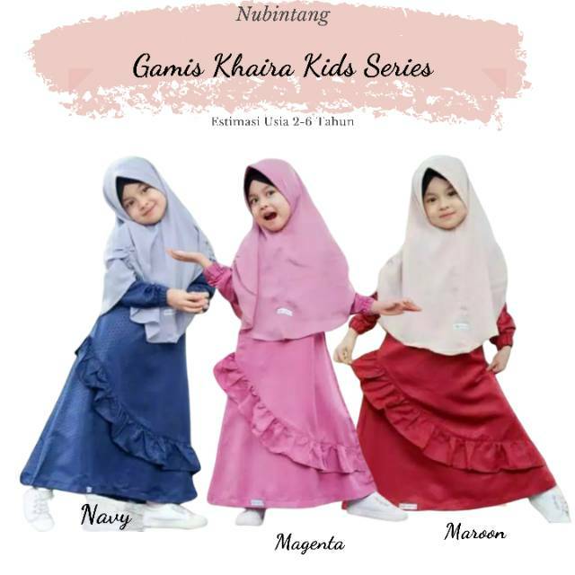 BAJU ANAK GAMIS MUSLIM SYARI BALOTELLY EMBOS POLOS SET KERUDUNG 2-10 TAHUN