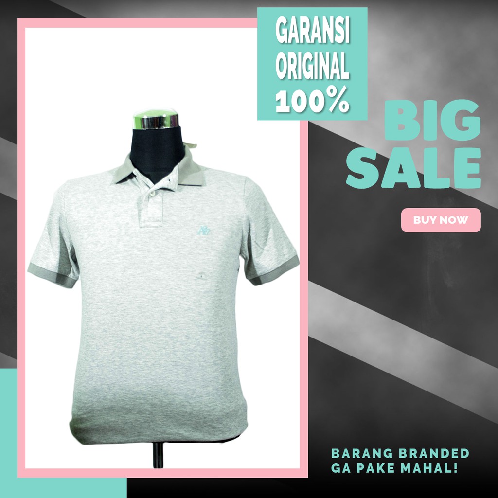 Original BNWT Aeropostale A87 Pique Polo Shirt - Misty Grey