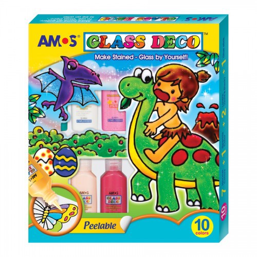 

MAINAN ANAK AMOS GLASS DECO 22ML/10P(W.STICK) GD22P10R DINOSAURUS