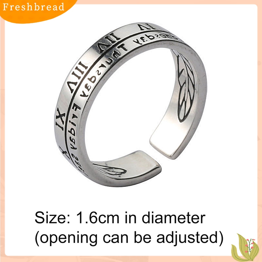 [TERLARIS]Retro Adjustable Roman Numerals Engraving Opening Ring Wedding Band Party Jewelry