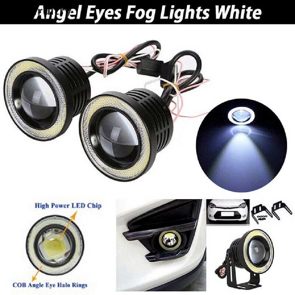 Prt Lampu LED COB 2.5 &quot;15W Angel Eyes Warna Putih Untuk DRL / Fog Lamp Mobil PRT