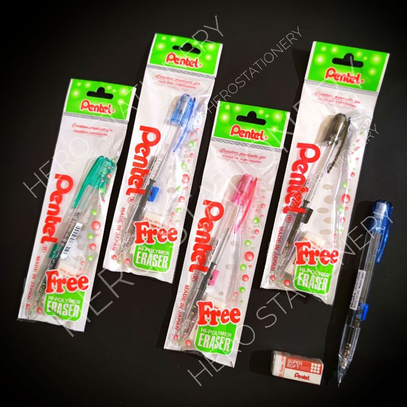 

Pensil mekanik pentel techniclick 0.5 mm bonus penghapus