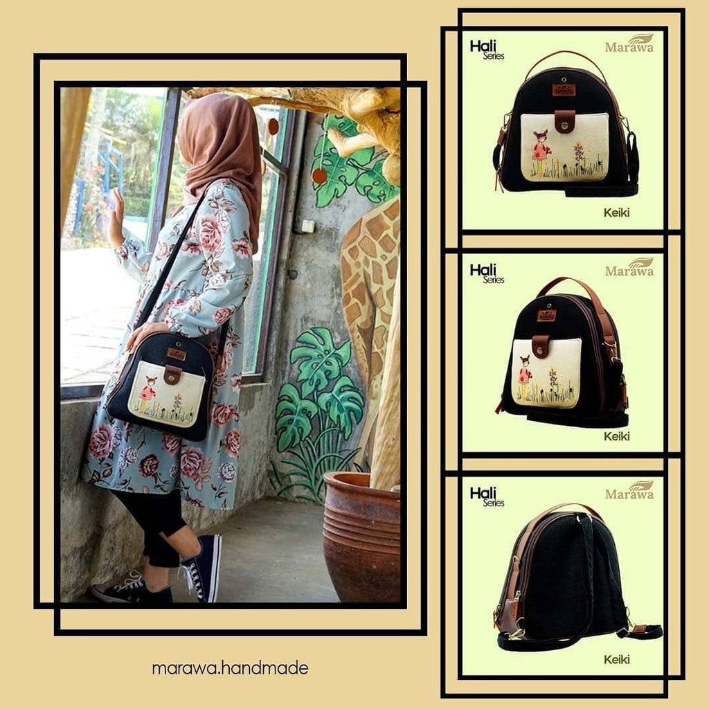 Ransel Wanita Kekinian 3 in 1 Hali KEIKI By Marawa Series