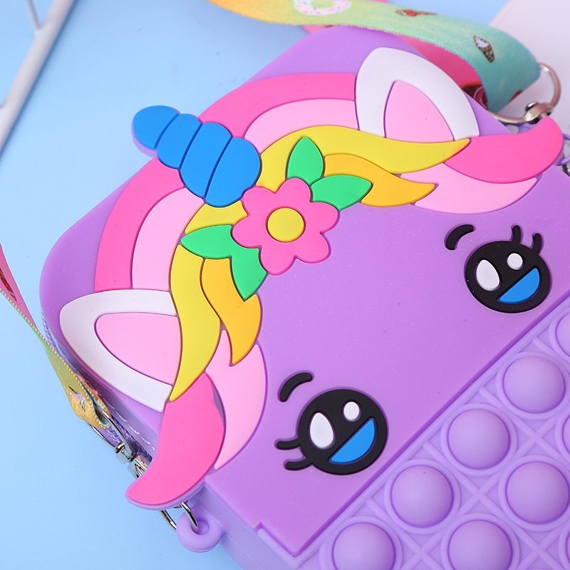 Impor -Tas Pop it Fashion Anak es krim TAS SELEMPANG ANAK POP IT ICE CREAM