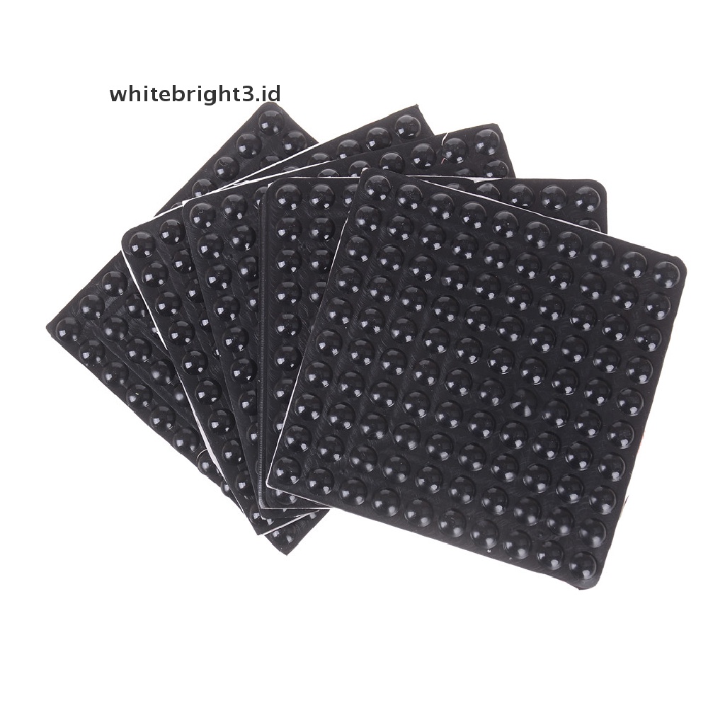 (whitebright3.id) 100pcs Pad / Bantalan Penyangga Pintu Bentuk Setengah Lingkaran Bahan Karet Warna Hitam