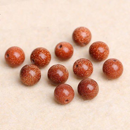 Natural Gold Sandstone Single Bead Diy Handmade Crystal