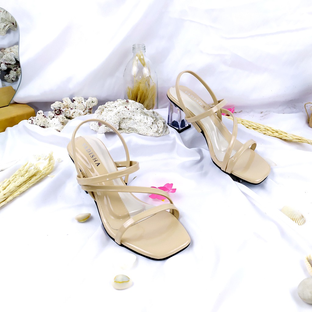 VADISHA QUEENSHA Sendal Wanita, Sendal Heels/ Sendal Hak Kaca 7cm  RN 706 By.Keynarra Store