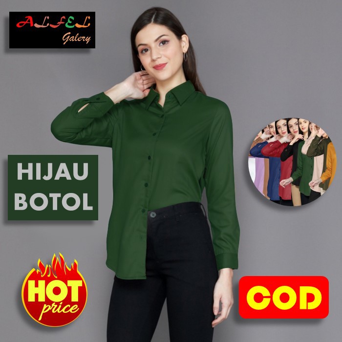 Baju Kemeja Blouse Blous Atasan Hem Pakaian Kondangan Pesta Wanita Cewek Cewe Remaja Perempuan Kekin