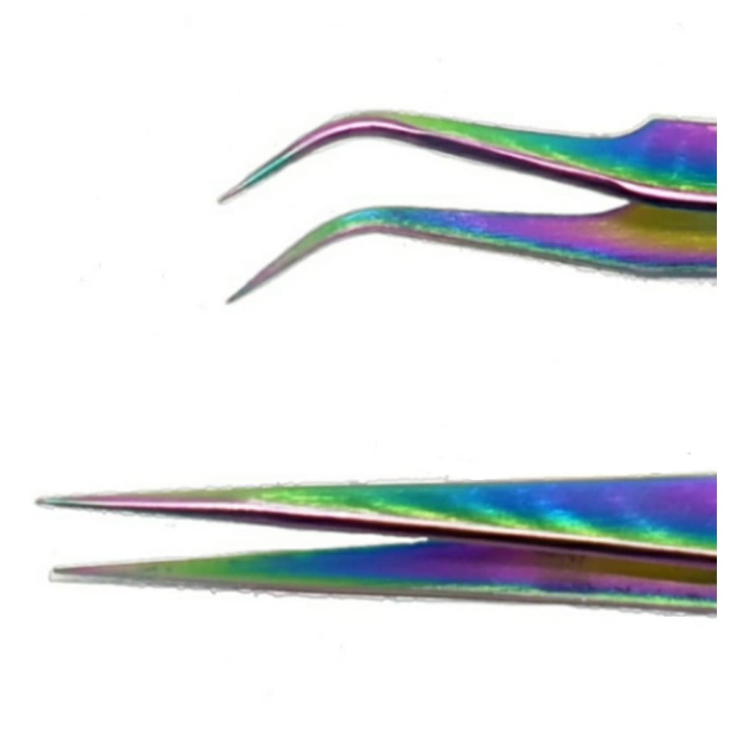 Navina Pinset Alis Warna-Warni Stainless Steel Tweezers