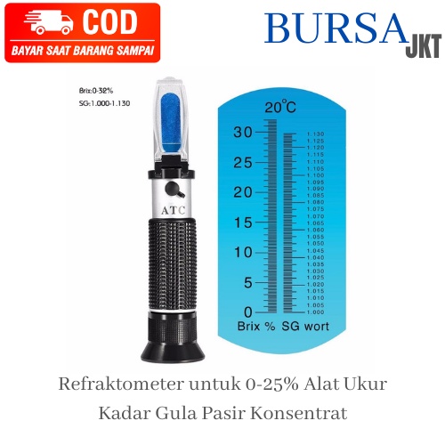 Salinity Refraktometer Alat Ukur Kadar Garam Refractometer 100% ATC