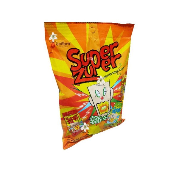 

Super Zuper Permen Asam Aneka Rasa [Kemasan Pack isi 50pcs x 2.5gr]