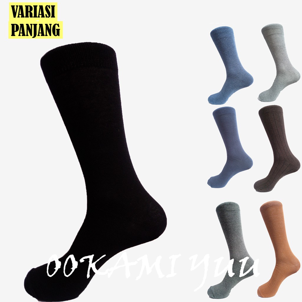 1PASANG Kaos Kaki pria hitam polos panjang dewasa/ Kaos kaki Pria pendek panjang/kaos kaki kerja-3