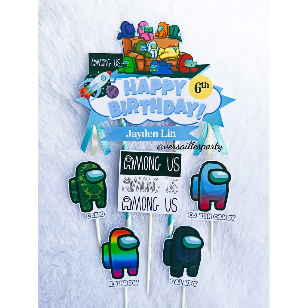 CakeTopperAMongUSRoket/TusukanKueAmongUs/DekorasikueAmongUs/KueCustomAmongUS