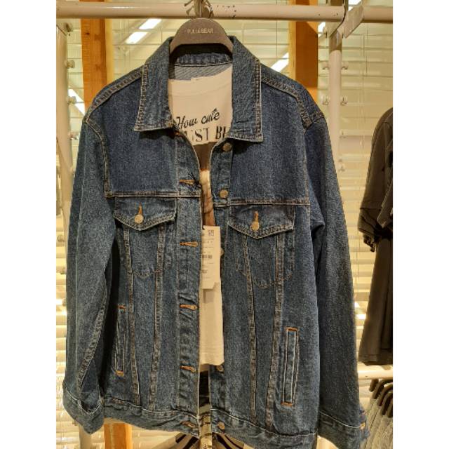 Jaket denim oversize pull&bear