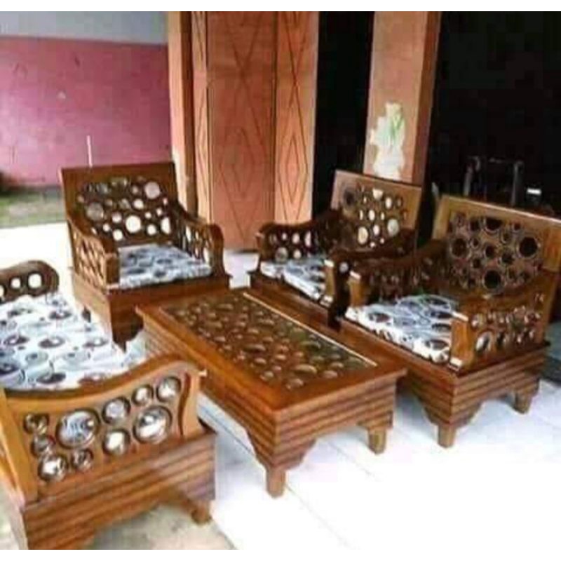 Kursi Tamu Minimalis Kayu Jati Motif Donat Kursi Tamu Mebel Jepara