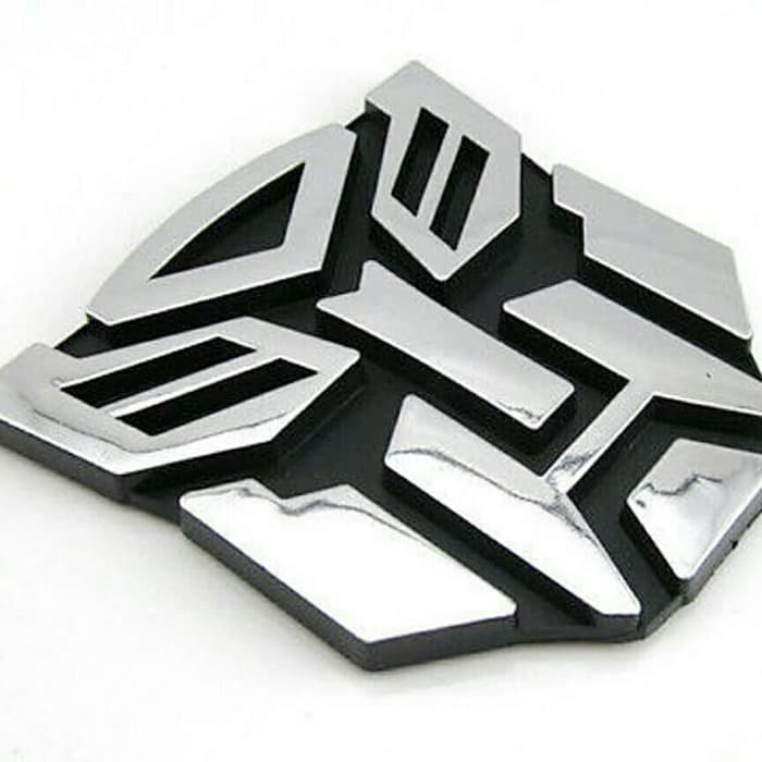 Emblem Mobil Transformers Autobots Logo Chrome 8,5 X 8,5 Cm Stiker 3D