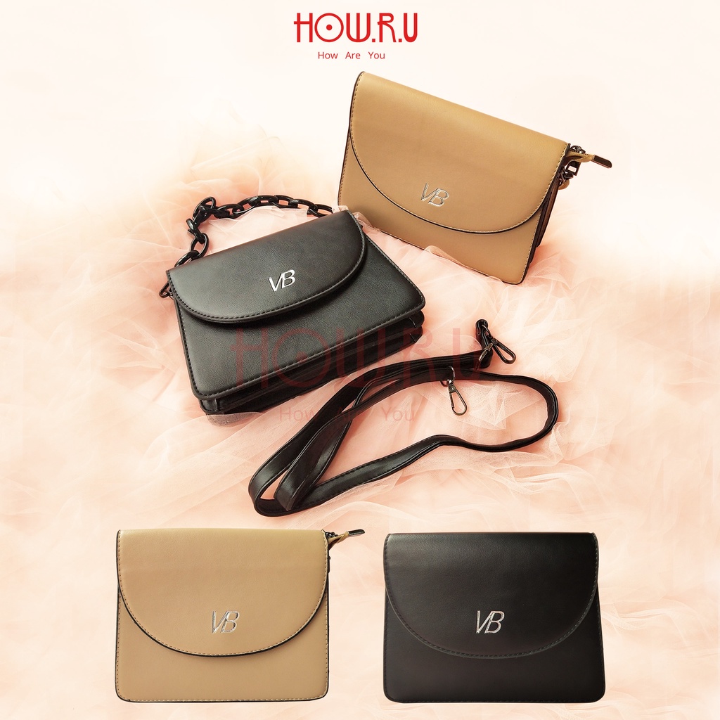 HOW.R.U | 2in1 Tas Tangan / Sling Bag Wanita Emma Crossbody Tali Rantai / Panjang 6020