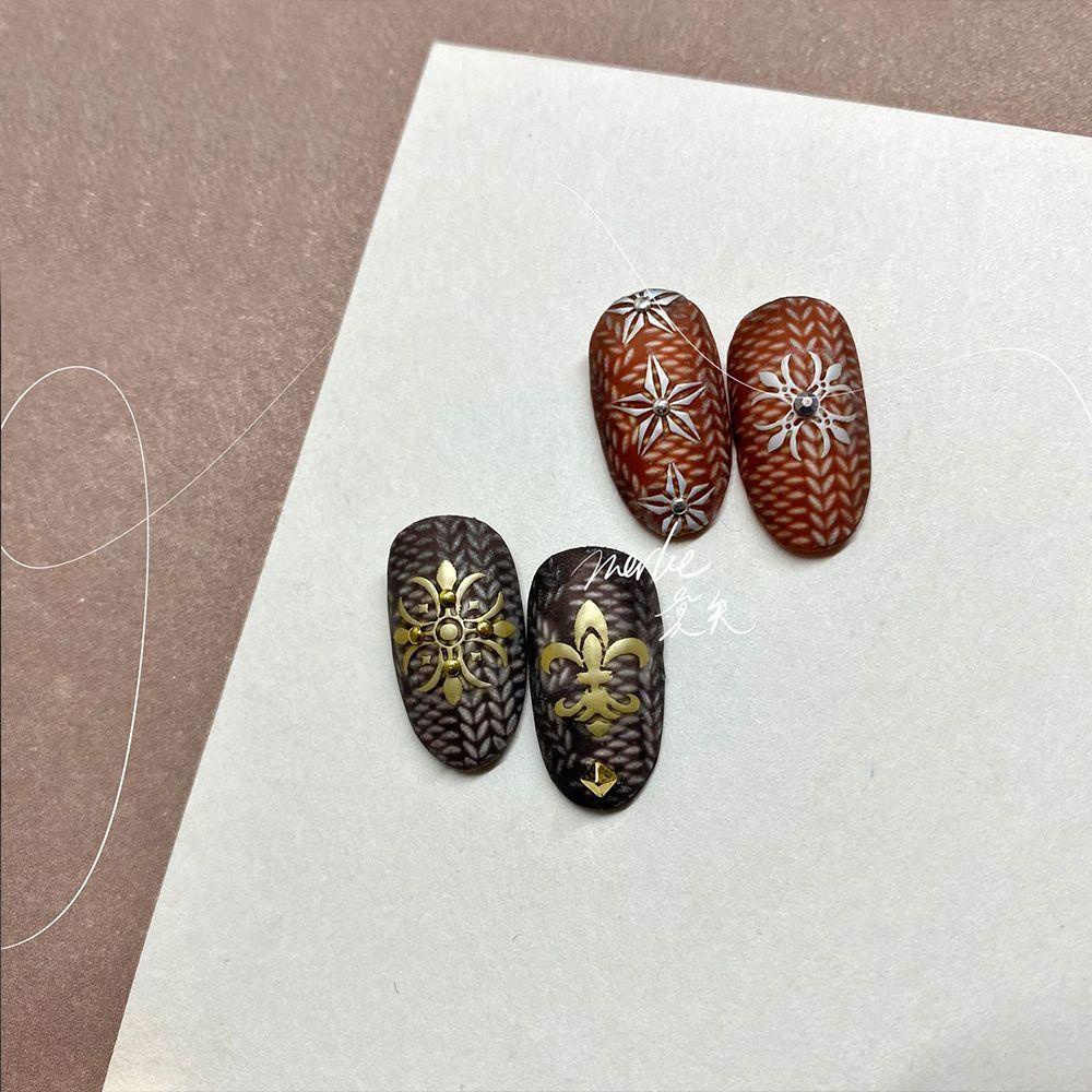 MXBEAUTY Nail Art Sticker Gold Craft Punk DIY Cross Star Manicure Stiker Dekorasi Kuku