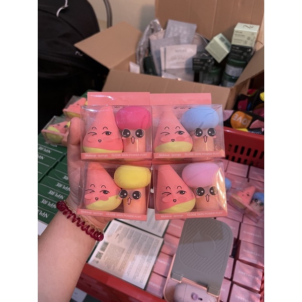 A61 BEAUTY BLEND + MOLD sponge make up kecantikan aksesories wajah applicator aplikator dandan murah viral termurah artist artis dandan bedak foundation concealer blender kecantikan pastel pink biru ungu orange peach kuning biru