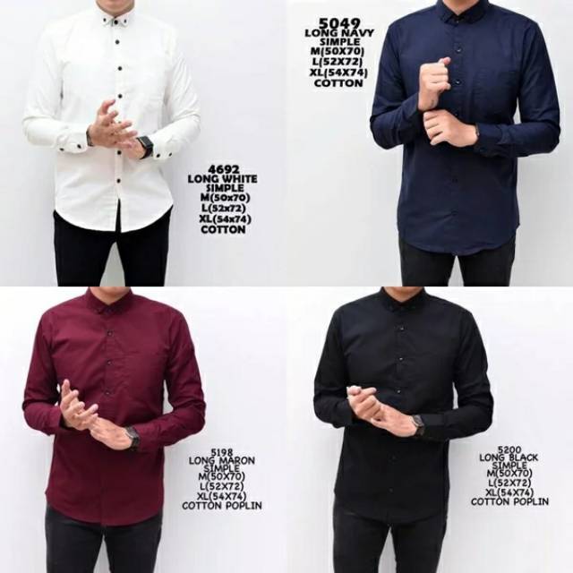 KEMEJA PRIA LENGAN PANJANG FORMAL CASUAL POLOS SURFING KERJA SANTAI - ARISTA