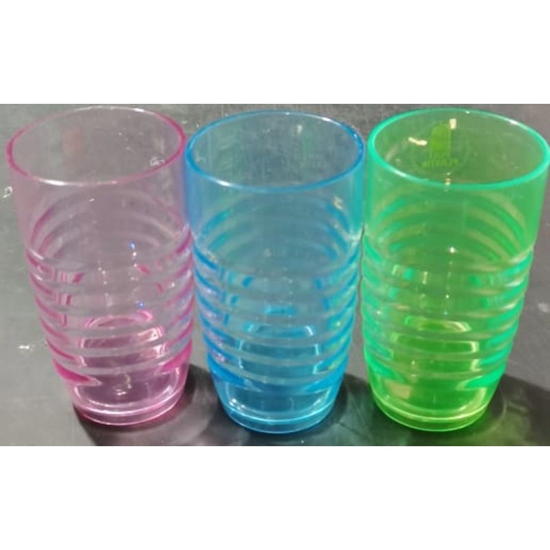 gelas plastik GL3 warna warni transparant 450ml