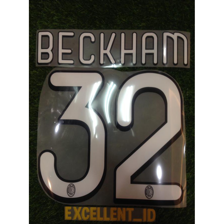 Nameset Beckham #32 (For Ac Milan) 2009/2010 Home/3Rd