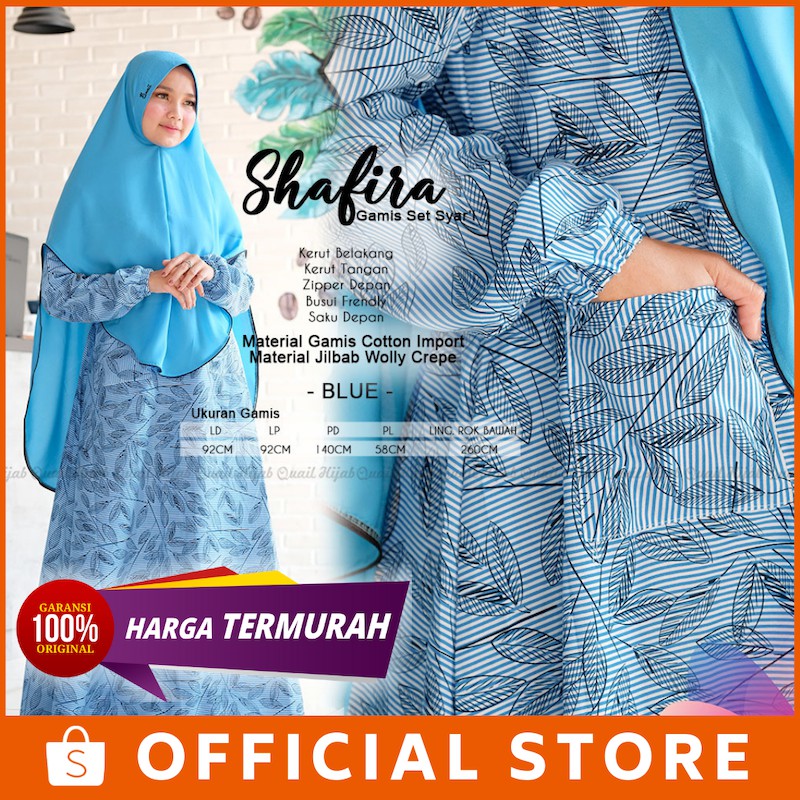 [TERMURAH SHOPEE] Gamis Set Shafira by Quail Hijab / Gamis Adem / Gamis Syari / Gamis Casual