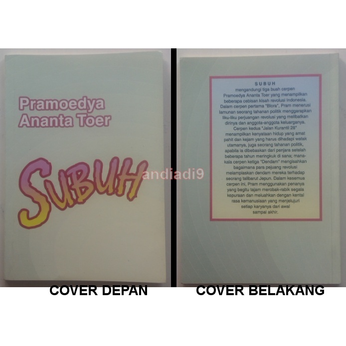 SUBUH PRAMOEDYA ANANTA TOER 1994 ORIGINAL WIRA KARYA SELANGOR