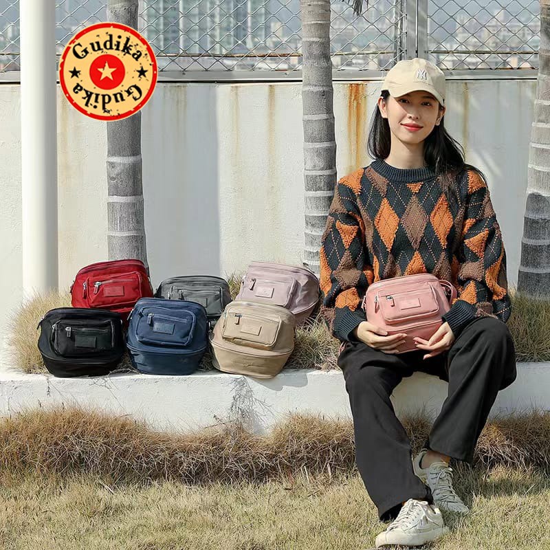 GUDIKA - Tas Sling Bag Wanita Modis Import Original 5132 - Tas Wanita Tas Selempang Bahu Kekinian Bahan Nylon Waterproof Anti Air - slingbag - tas mini - bag - cewek - imut - fashion - branded - santai - tas - slempang - termurah - ori