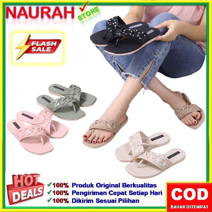 ✨ COD ✔️ Balance 1203 1 Sendal Jepit Sisi Kecil &amp; Lebar Sandal Wanita Original Jelly Lentur Elegant