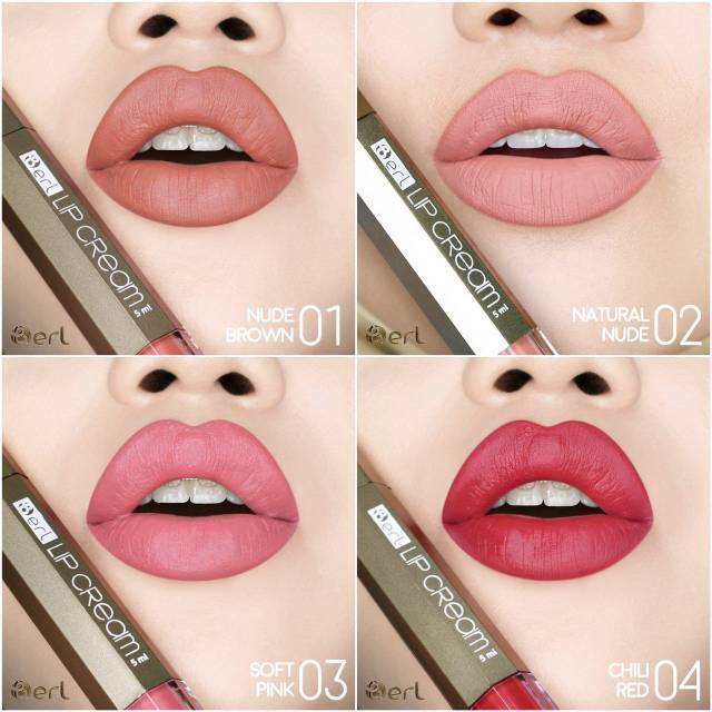 B ERL Beauty Lipmatte Cream | Lipstik Lipmatte Cream Long Lasting | Lipstik Nude Soft Pink Red Brown